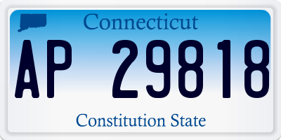 CT license plate AP29818
