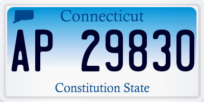 CT license plate AP29830