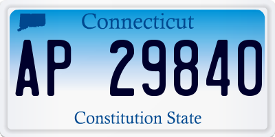 CT license plate AP29840