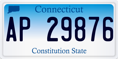 CT license plate AP29876