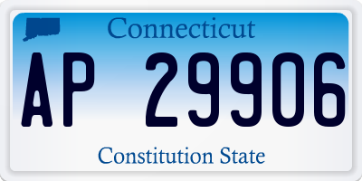 CT license plate AP29906