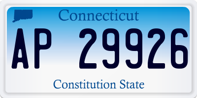CT license plate AP29926