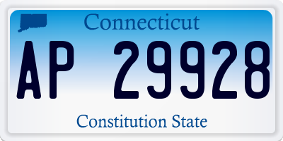 CT license plate AP29928