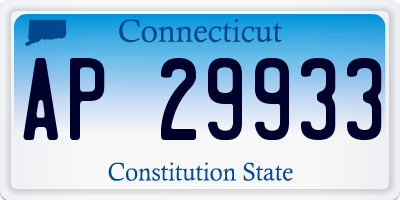 CT license plate AP29933