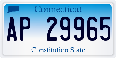 CT license plate AP29965