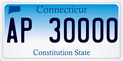 CT license plate AP30000