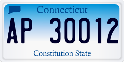 CT license plate AP30012