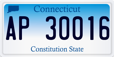 CT license plate AP30016