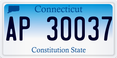 CT license plate AP30037