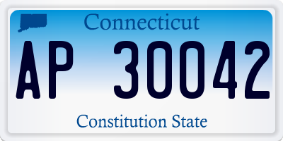 CT license plate AP30042