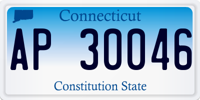 CT license plate AP30046