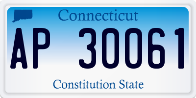 CT license plate AP30061