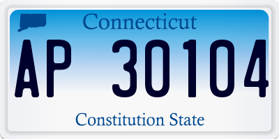 CT license plate AP30104