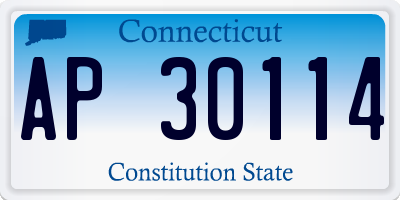CT license plate AP30114