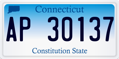 CT license plate AP30137