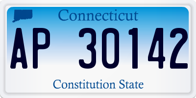 CT license plate AP30142