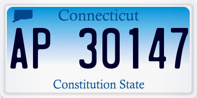 CT license plate AP30147