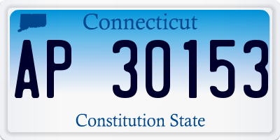 CT license plate AP30153