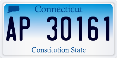 CT license plate AP30161