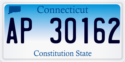 CT license plate AP30162