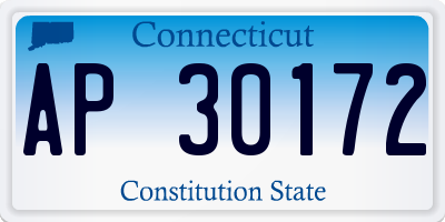 CT license plate AP30172