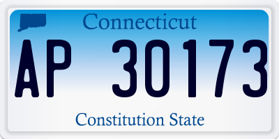 CT license plate AP30173