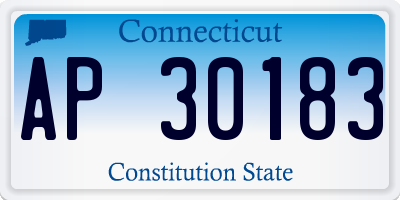 CT license plate AP30183