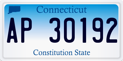 CT license plate AP30192