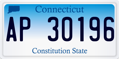 CT license plate AP30196