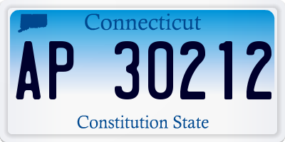 CT license plate AP30212