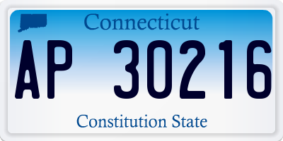CT license plate AP30216