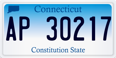 CT license plate AP30217