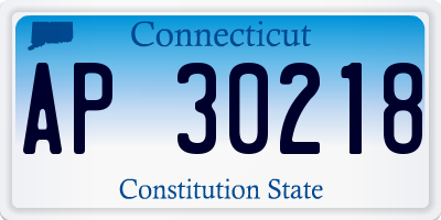CT license plate AP30218