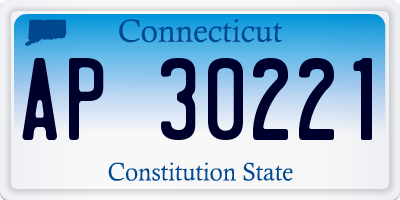 CT license plate AP30221