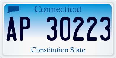 CT license plate AP30223