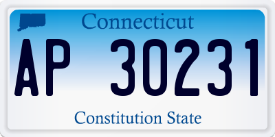 CT license plate AP30231
