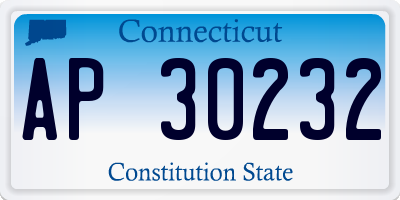 CT license plate AP30232