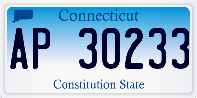 CT license plate AP30233