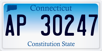 CT license plate AP30247