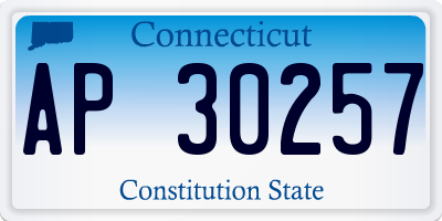 CT license plate AP30257