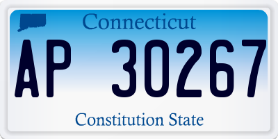 CT license plate AP30267