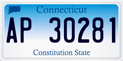 CT license plate AP30281