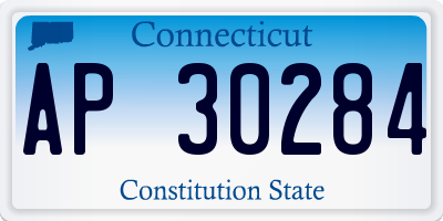 CT license plate AP30284