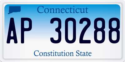 CT license plate AP30288