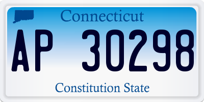 CT license plate AP30298