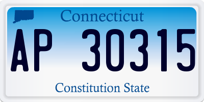 CT license plate AP30315