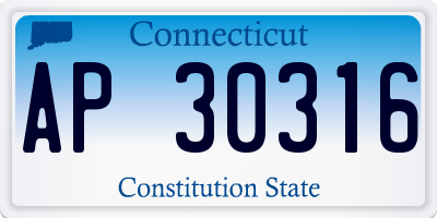 CT license plate AP30316