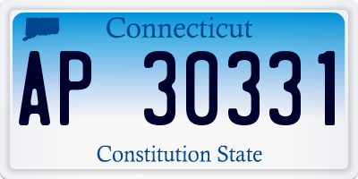 CT license plate AP30331