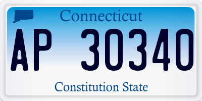 CT license plate AP30340