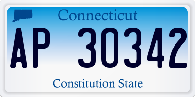 CT license plate AP30342